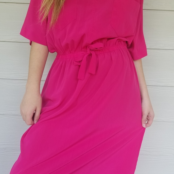 Vtg 1980s Glam Dress, Kimono Sleeves - Picture 13 of 16